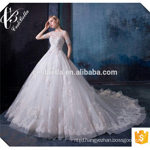 2016 Chic High Quality Elegant See Through Back Pure White Wedding Dress Lace Wedding Gowns
